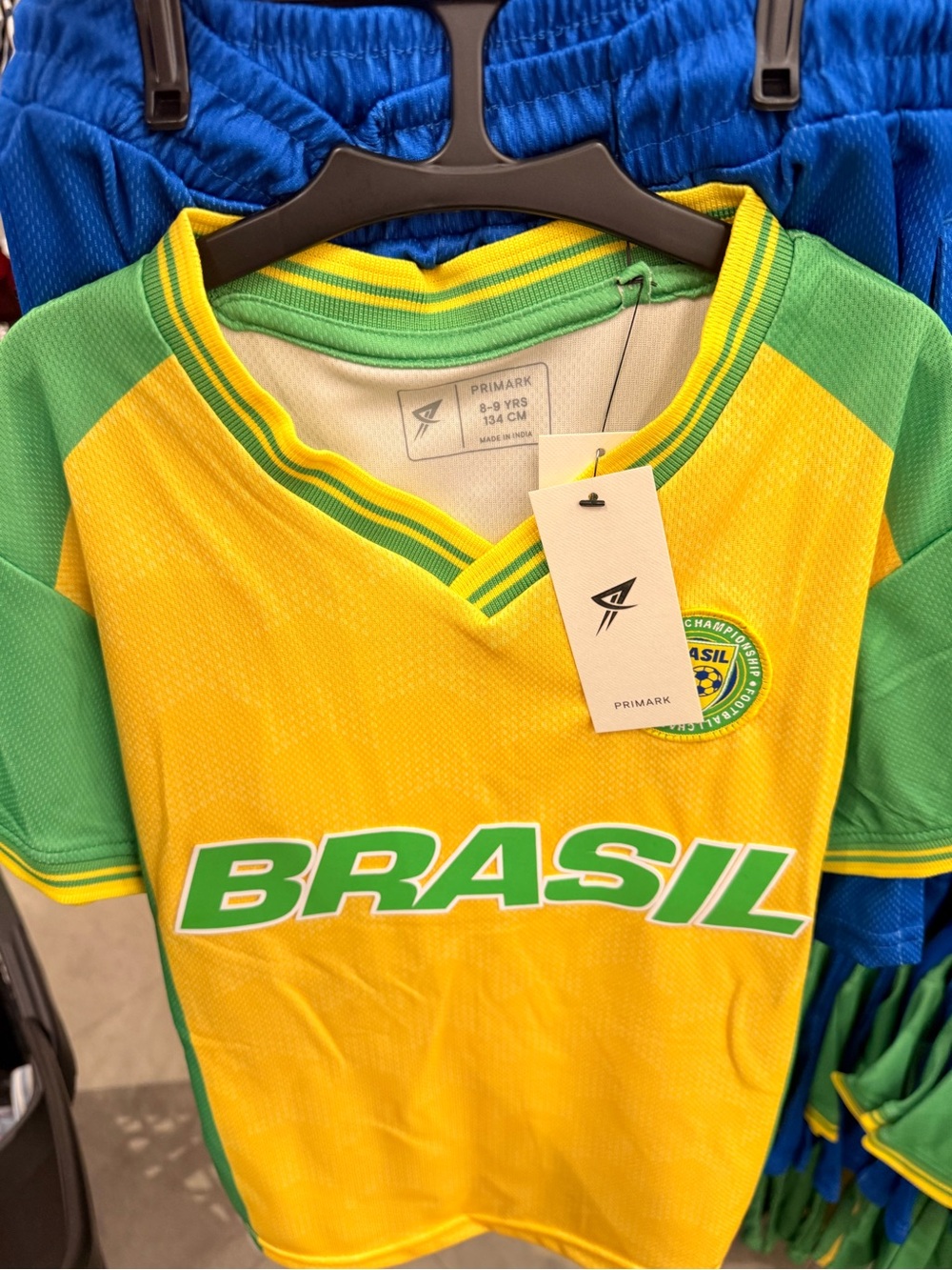 Kids Primark Brasil Yellow & Green Soccer Jersey & shorts set